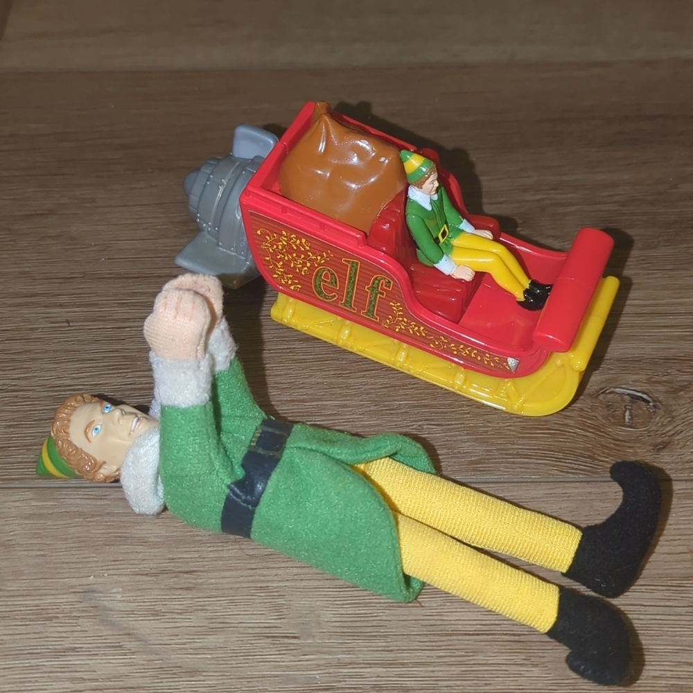 Elf Movie Action Figure Set with Red Sleigh